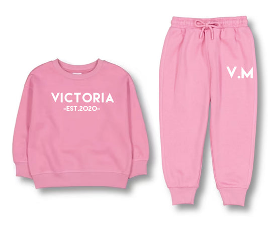Personalised Girls Fleece Set Pink