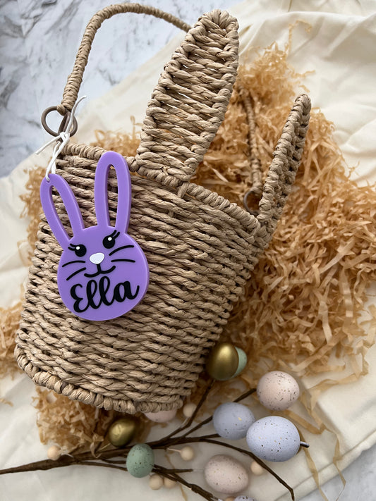 Wicker Basket with Bunny Tag