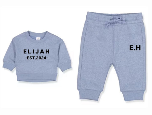 Personalised Baby Fleece Set Blue