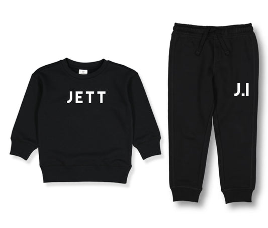Personalised Boys Fleece Set Black