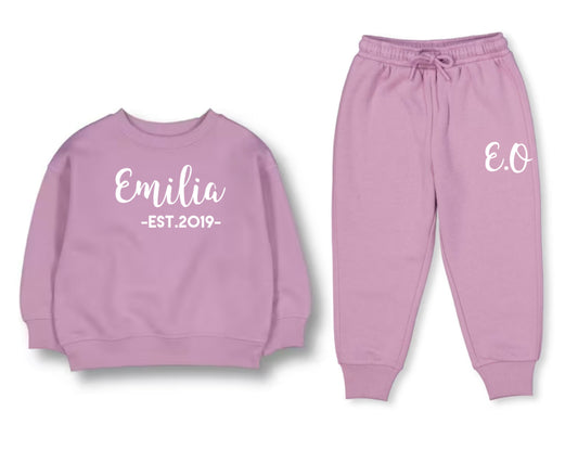 Personalised Girls Fleece Set Mauve
