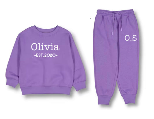 Personalised Girls Fleece Set Purple