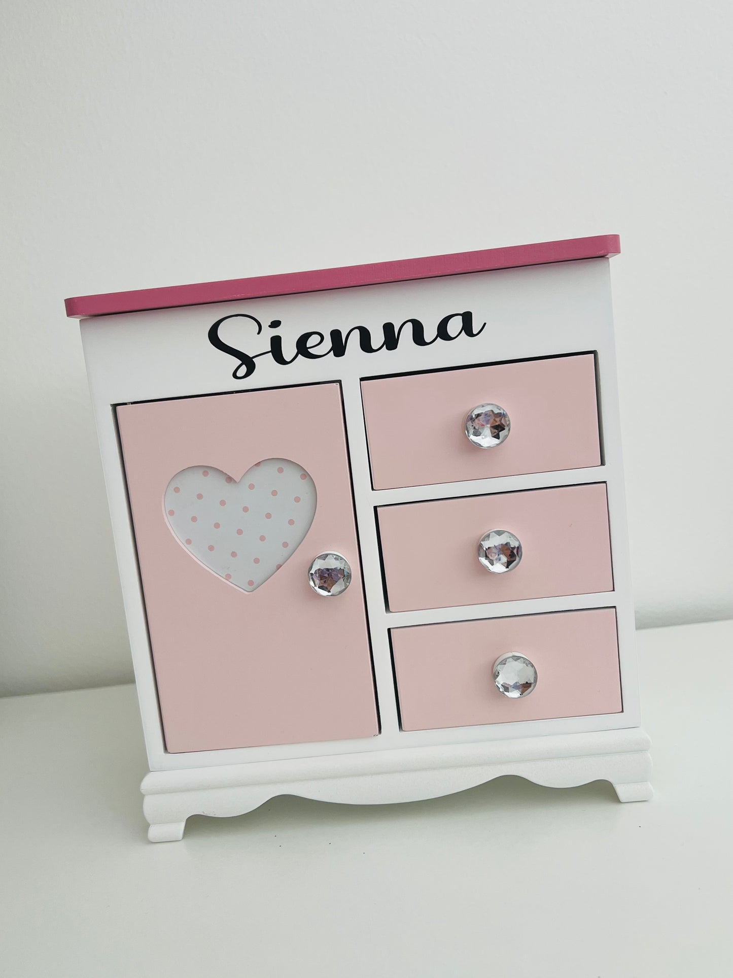 Pretty in Pink Wooden Jewellery Box