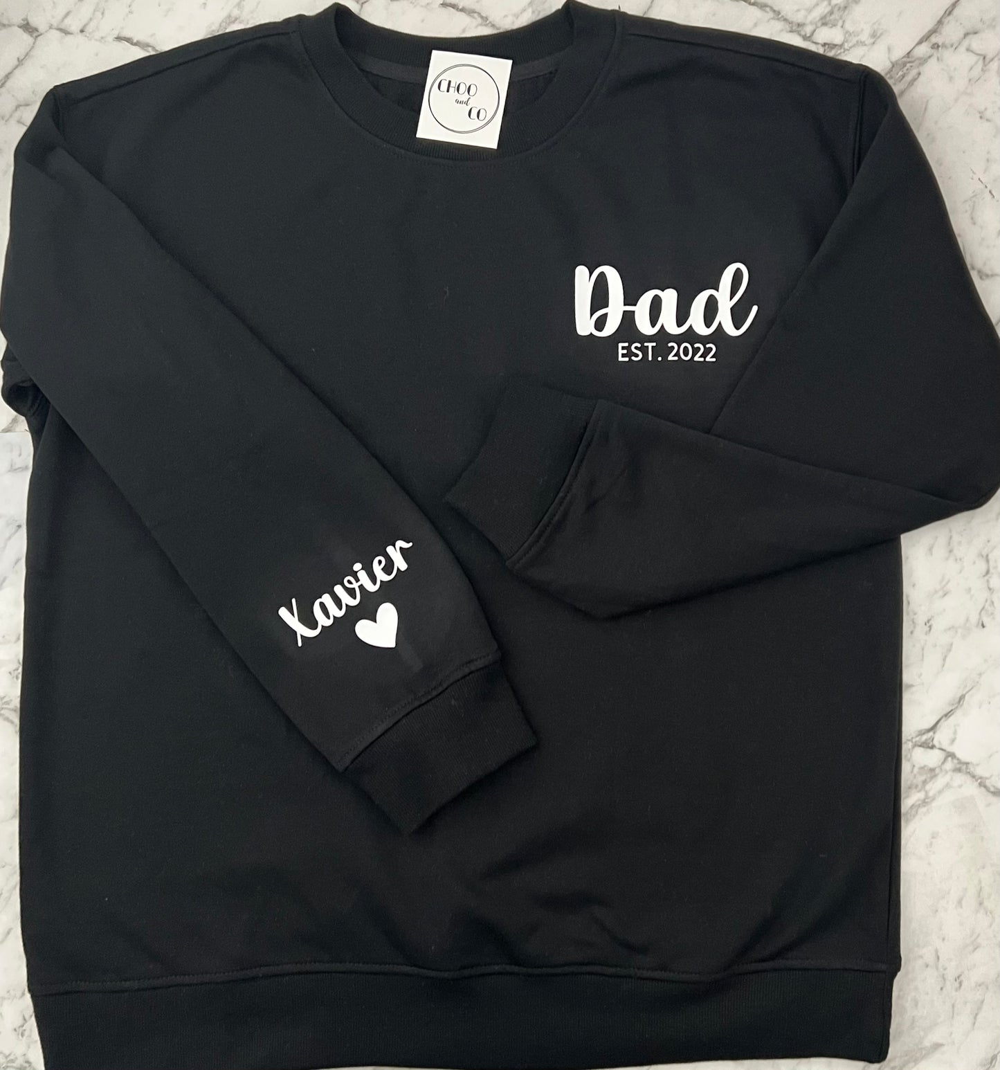 Dad EST Hoodie with names on sleeve