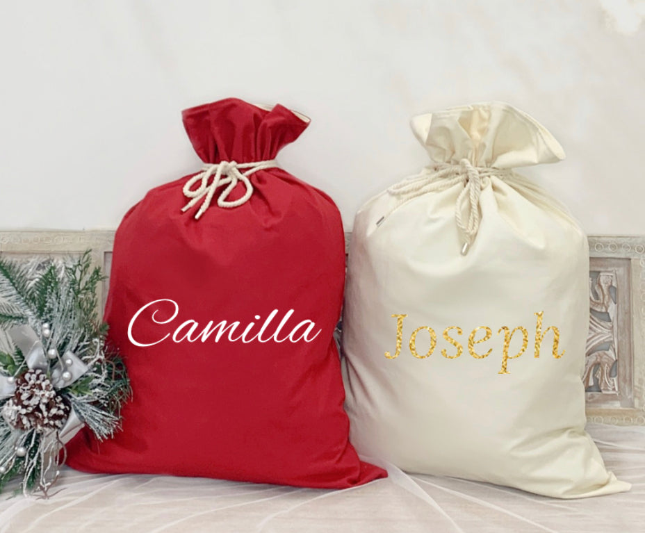 Canvas Santa Sack Cream