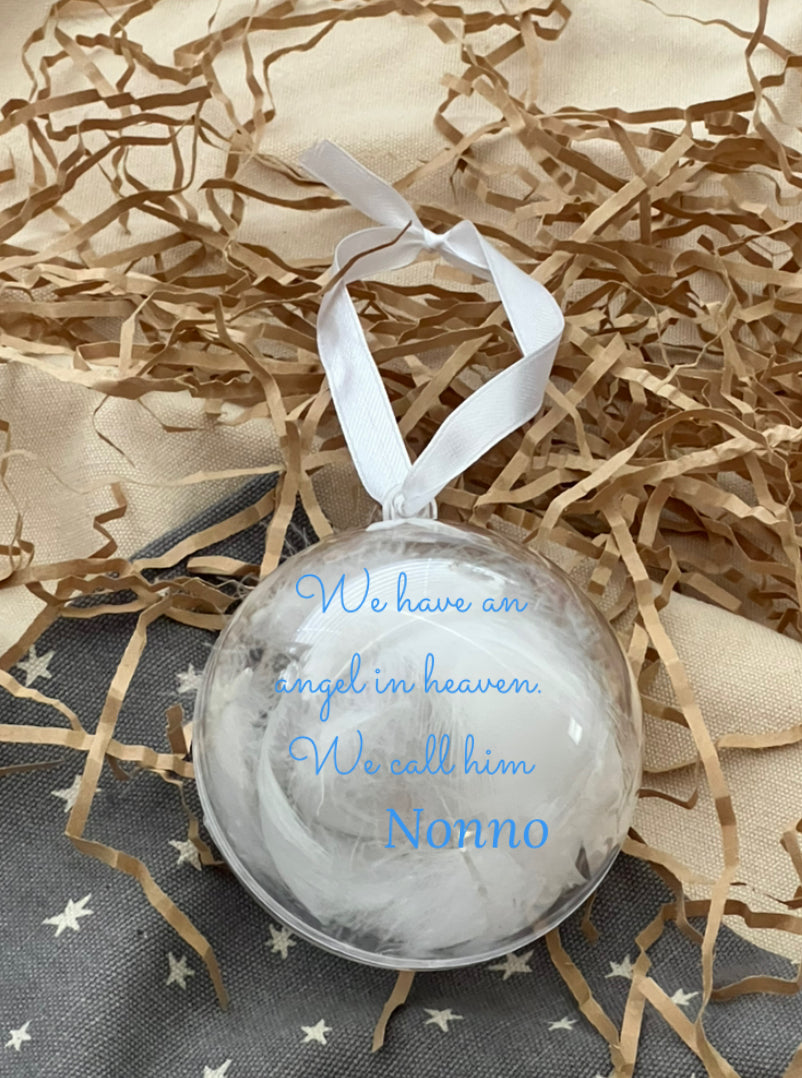 Memorial Feather Christmas Bauble