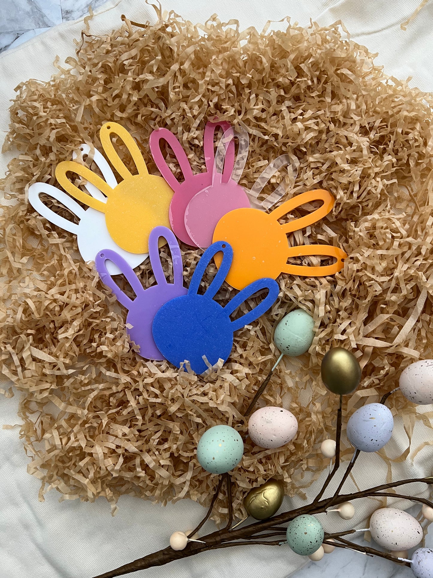 Wicker Basket with Bunny Tag