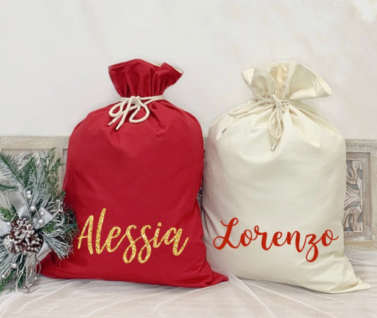 Canvas Santa Sack Red