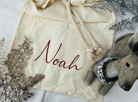 Canvas Santa Sack Cream